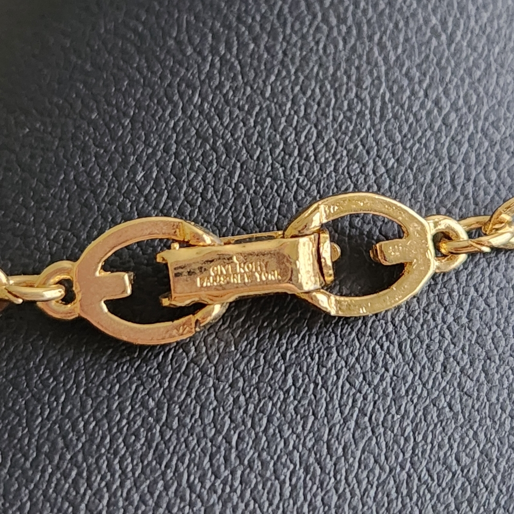 Givenchy Vintage Paperclip Chain Necklace Gold Plated - Picture 3 of 3